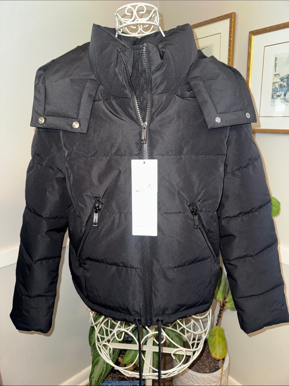 Roxy Black Quilted Puffer Jacket with Hood NWT!